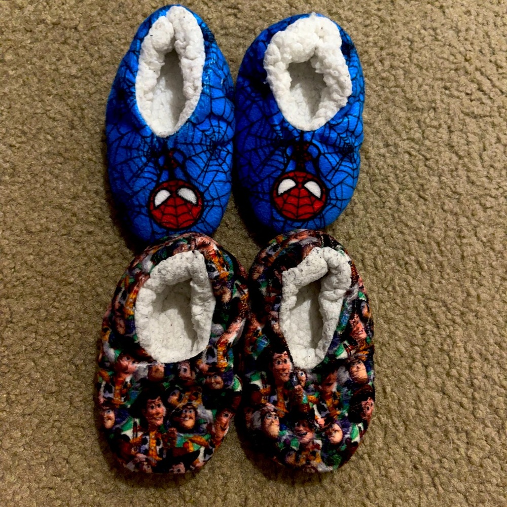 Toy Story and spiderman slippers toddler 6